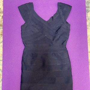 Navy blue body on wrap dress